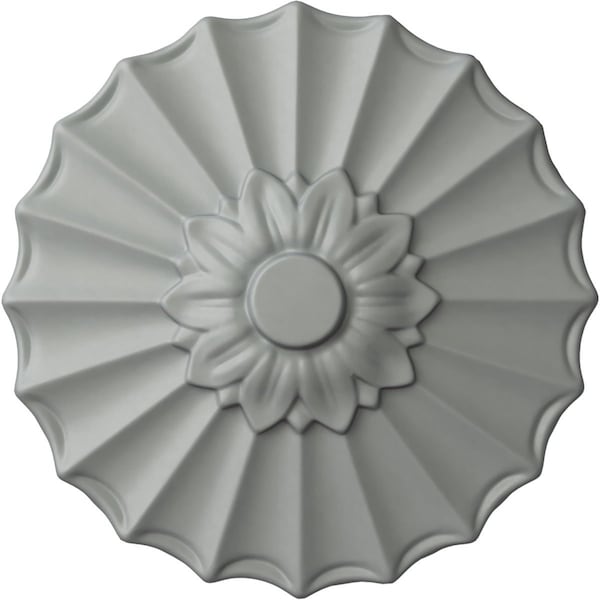 Ekena Millwork Shakuras Ceiling Medallion (Fits Canopies up to 1 3/8"), 9"OD x 1 3/8"P, Primed White CM09SH - main